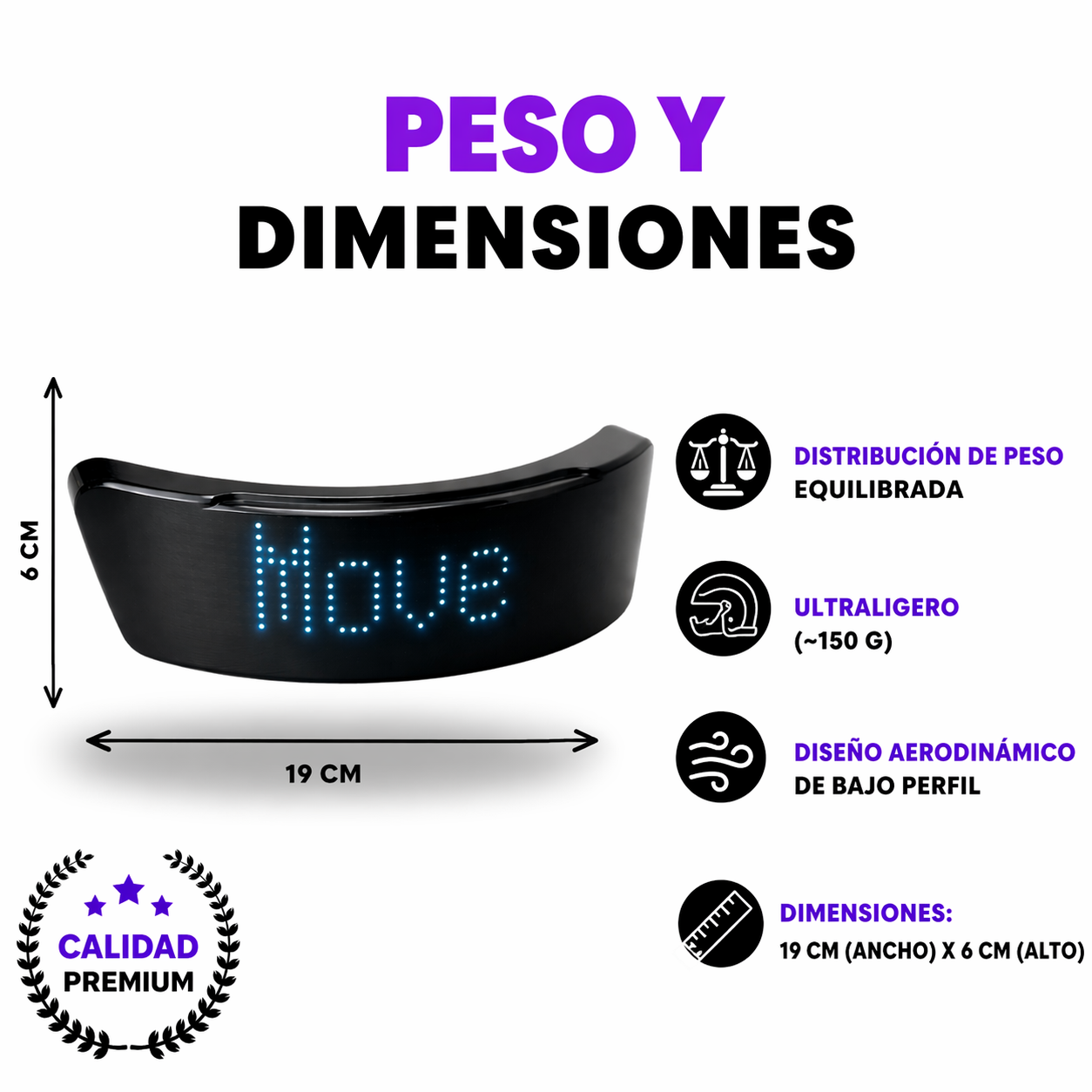 Pantalla LED inteligente para Casco