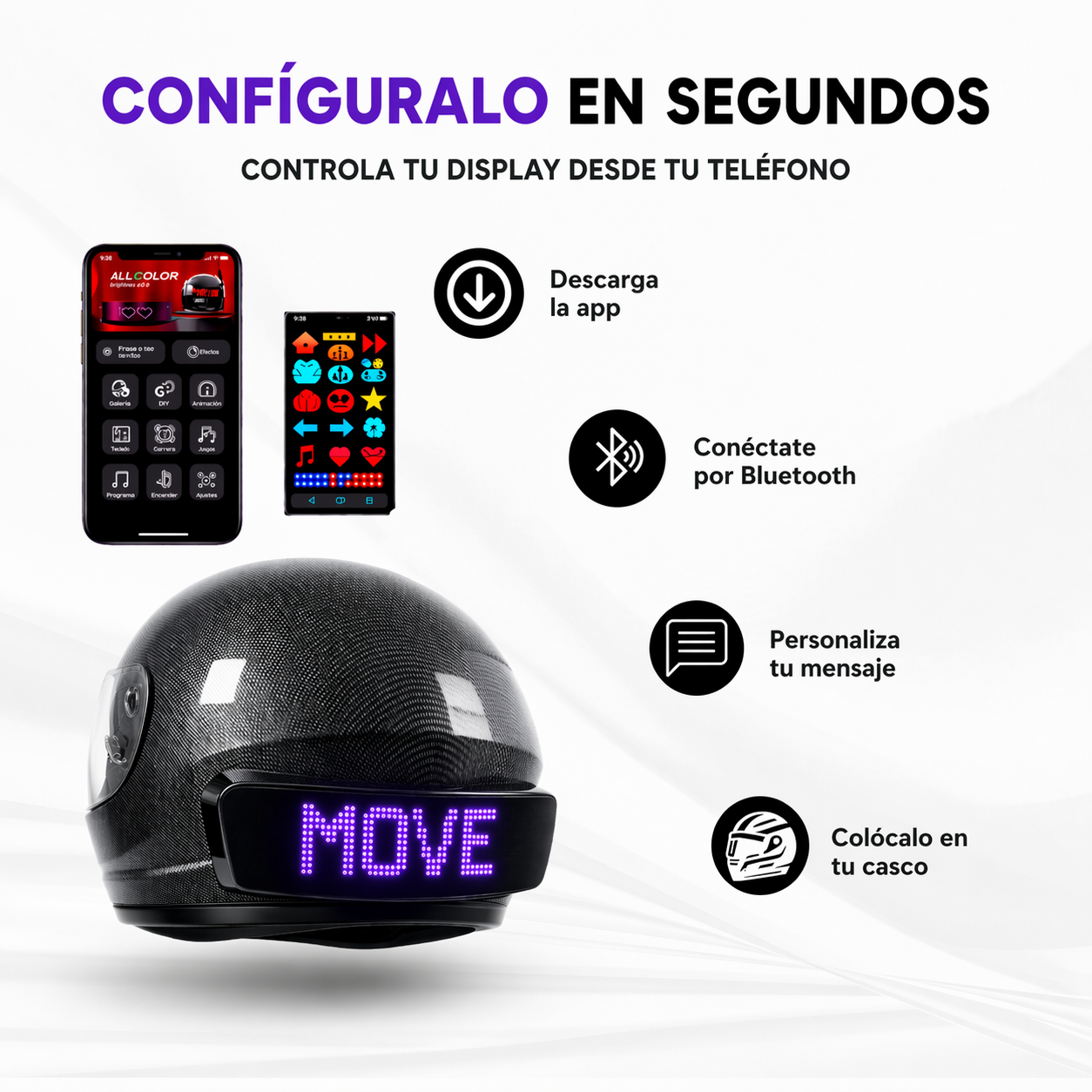 Pantalla LED inteligente para Casco