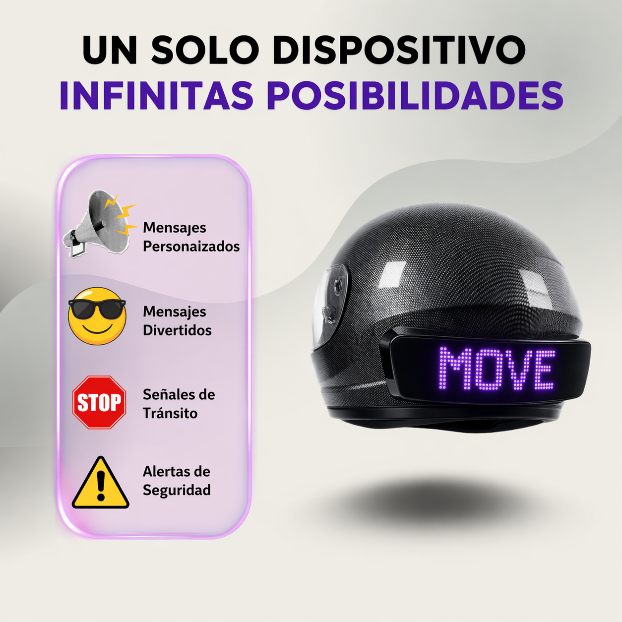 Pantalla LED inteligente para Casco